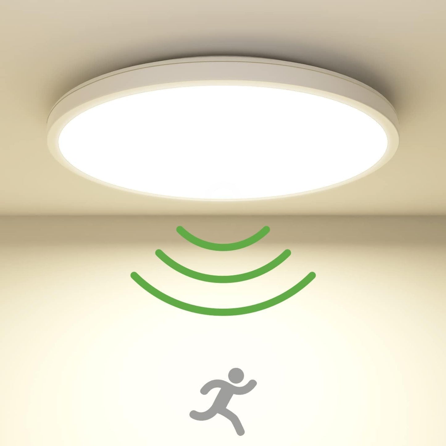 229496 - Dritë tavani LED zemty me sensor lëvizjeje, 19W, 4000K, 22cm, dritë tavani e rrumbullakët 1800LM, IP44
