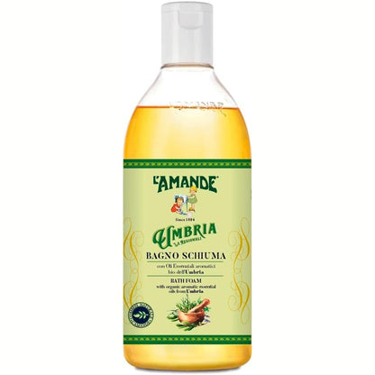 311763 - L'AMANDE Xhel Dushi për Burra dhe Gra me Vajra Esencialë Aromatikë Organikë nga Umbria, 500 ml, xhel dushi pastrues dhe hidratues për trupin, xhel dushi delikat dhe natyral me pH dermatologjik