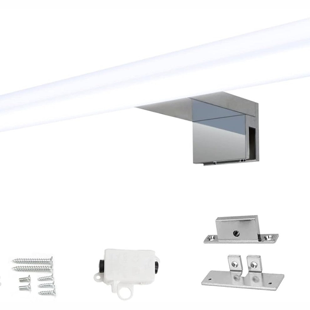 263441 - kalb Lëkurë viçi Mera LED me dritë pasqyre për banjo, 230V, 300 mm, E bardhë e ngrohtë