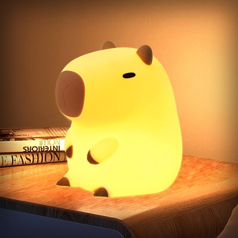 198157 - LOTVIC Capybara Llambë Natesh LED me Prekje dhe Përbërje Silikoni, 2 Nivele Drite, Tapet Kerkoresh, Rikarikueshme, për Dekorim të Dhomës së Fëmijëve