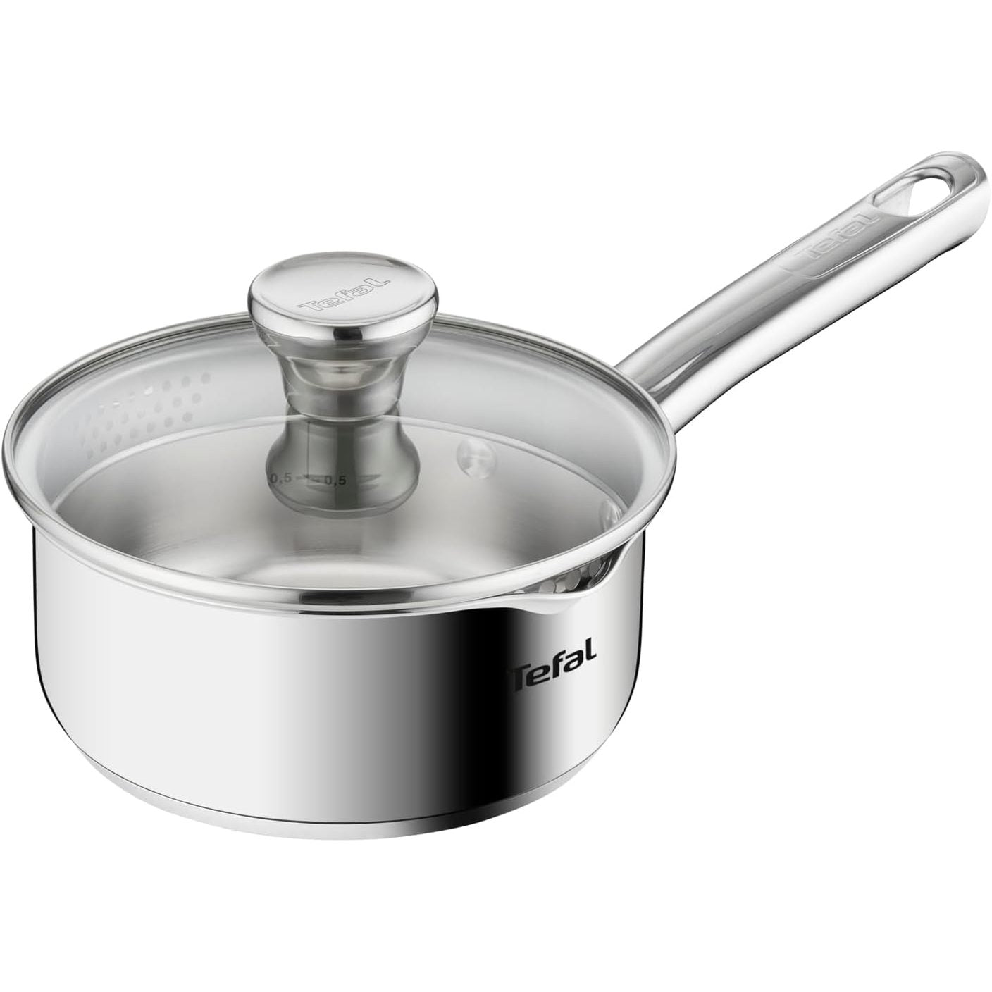 213831 - TEFAL Tenxhere 16 cm me kapak filtri, e pajtueshme me induksionin, çelik inox 18/10, garanci 10-vjeçare