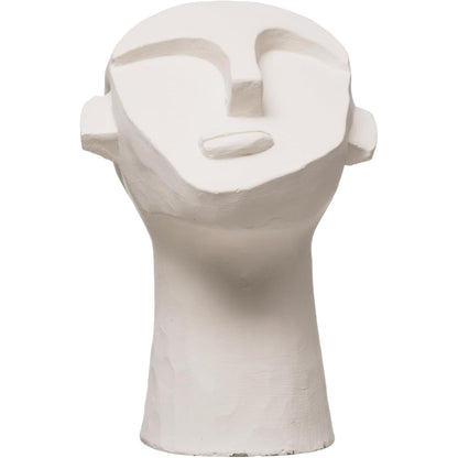 245655 - BLOOMINGVILLE - Skulpturë fytyre prej çimentoje, 21 cm, e bardhë