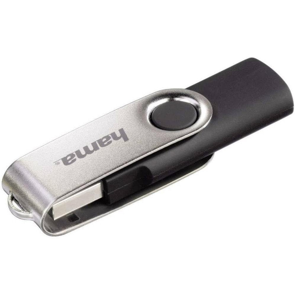 296454 - HAMA Njësi flash USB 8GB USB 2.0 Data Stick (transferim të dhënash 10 MB/s, me vrimë për varëse çelësash, kartë memorie metalike, e përshtatshme për Windows/MacBook) Argjend