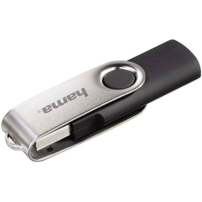 296454 - HAMA Njësi flash USB 8GB USB 2.0 Data Stick (transferim të dhënash 10 MB/s, me vrimë për varëse çelësash, kartë memorie metalike, e përshtatshme për Windows/MacBook) Argjend