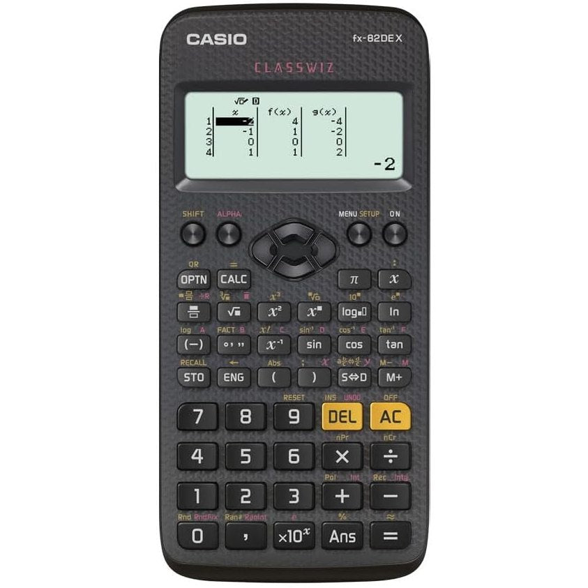 268651 - CASIO Kalkulator Shkollor FX-82DE X Classwiz, me bateri, e zezë, gjuha: Gjermanisht