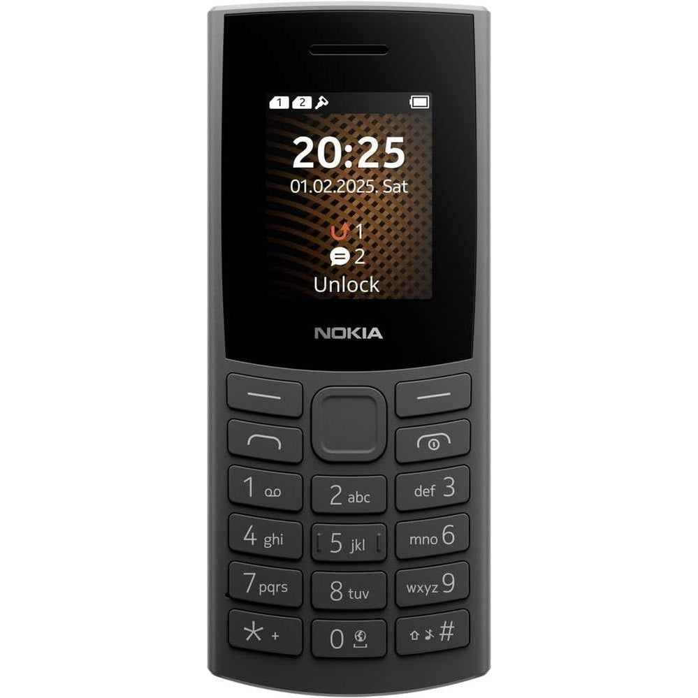276627 - NOKIA 105 4G Edicioni i 2-të (2024), ekran 1.77 inç, bateri 1450 mAh, memorie 128 MB, Bluetooth 5.0, USB Type-C, portë kufjesh 3.5 mm, kartë SIM e dyfishtë, IP54, radio FM, Ngjyrë qymyri