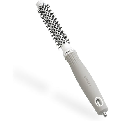 321726 - OLIVIA GARDEN Furçë Expert Blowout Shine 15 - E bardhë dhe gri - Furçë qeramike e rrumbullakët antistatike për floke me shkëlqim dhe pa kaçurrela