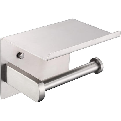 220007 - HENG HOME Mbajtëse letre higjienike moderne, çelik inox SUS 304, me raft telefoni, F928-03D