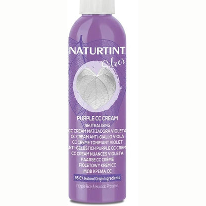 317890 - NATURTINT Balsam pa shpëlarje CC Cream Silver, Eliminon tonet e verdha dhe të bakrit, 200 ml, 95.8% përbërës natyralë