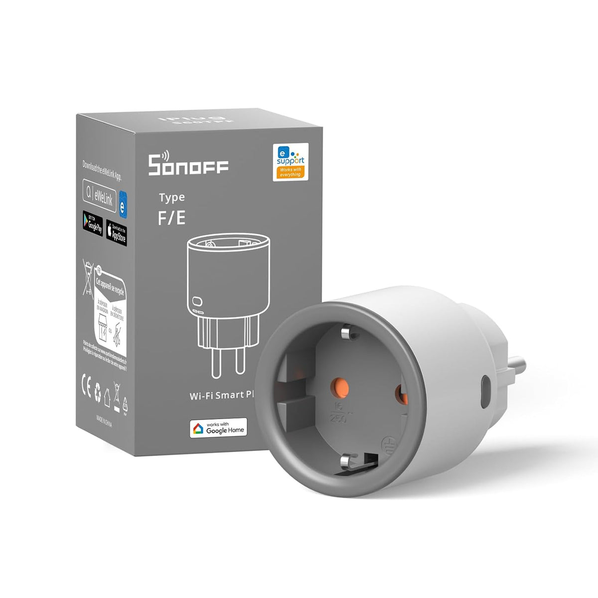 314693 - SONOFF Prizë Inteligjente WiFi S60TPF, 16A, 4000W, Prizë Inteligjente me Matje të Energjisë, Mbrojtje nga Mbingarkesa, Kontroll Zëri, E pajtueshme me Alexa/Google Home (2.4G WiFi)