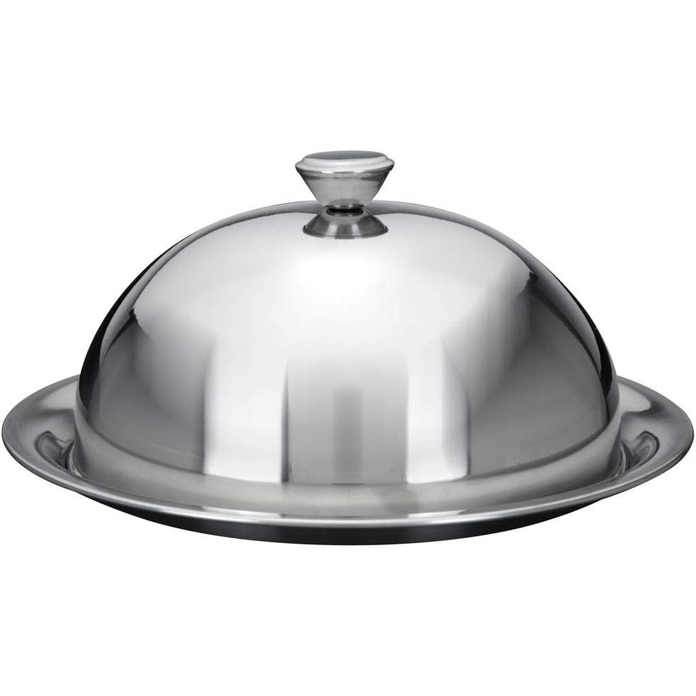 184181 - KOOPMANN INTERNATIONAL Dome për Djathë me Pjatë Servirjeje, Diametri 25 cm, Material Argjendtë