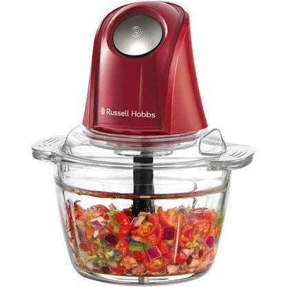 162562 - RUSSELL HOBBS Grirëse Elektrike Mini Desire Red, Tas Qelqi me Kapak, Kapaciteti 500ml, Grirëse Perimesh dhe Fruta, Universal për Mish, Modeli 24660-56