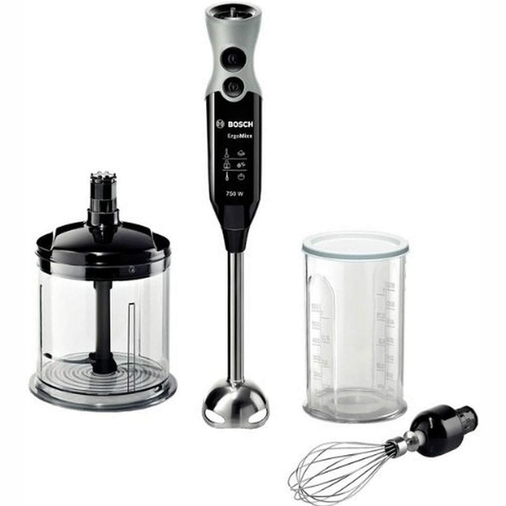 277412 - BOSCH Blender dore ErgoMixx, 600W, 12 shpejtësi, funksion turbo, copëtues XL, rrahëse dore, gotë matëse, e zezë, MSM67160