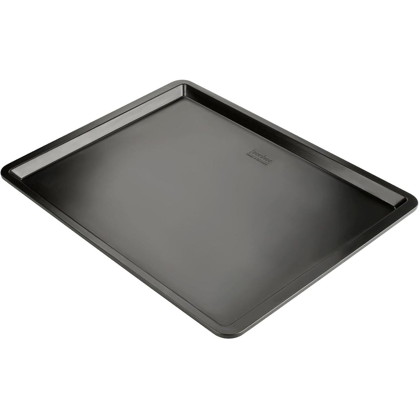 228690 - ZENKER Tepsi pjekjeje dhe biskotash me ngjyrë të zezë metalike – Rezistent ndaj nxehtësisë deri në 230°C, 42 x 32 x 0.5 cm