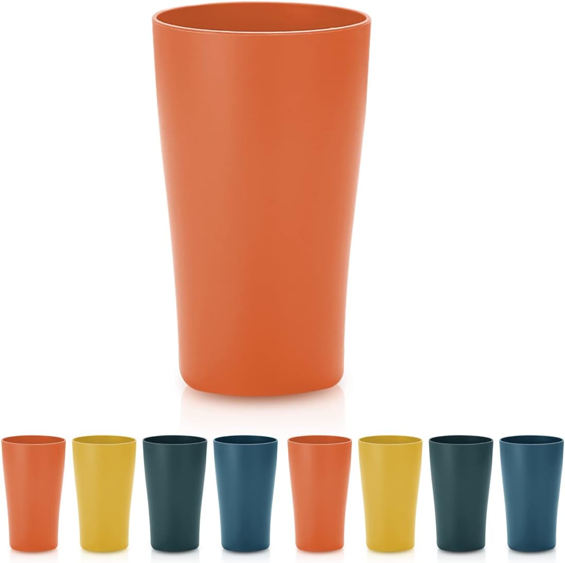 229996 - GOTA PLASTIKE, SET ME 8, GOTA KAFEJE 450ML, GOTA TË PATHYESHME PËR FËMIJË DHE TË RITUR, GOTA TË RIPËRDORSHME PËR UJË, QUMSHT, ÇAJ, KAFE