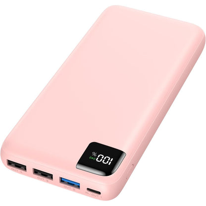 296027 - ADDTOP Bankë Power Bank 20000mAh, Karikim i Shpejtë 22.5W, Bateri të Jashtme për Telefona Celularë me USB-C PD QC, 4 Dalje për Telefona dhe Tableta