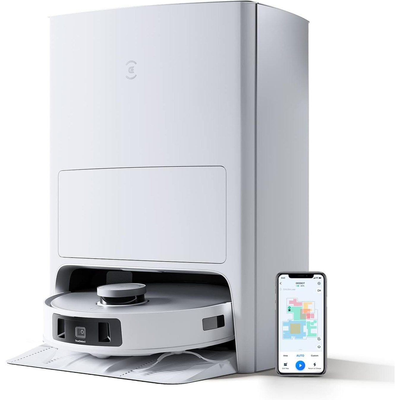 74009 - ECOVACS DEEBOT T20 OMNI Robot Fshesë për Dysheme me Mop, Pastrim Pluhuri, Mopa Automatike Ngritëse, Larje me Ujë të Nxehtë, Fuqi Pastrimi 6000Pa, Stacion i Zbrazëtjes, Zbulim Pengesash 3D, E Përshtatshme për Qilima, Kontrollueshme nga Alexa/APP