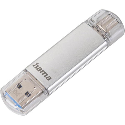 273390 - HAMA Njësi flash USB 128GB me USB 3.2 Gen 1 Type-C (stick USB 2-në-1, 40MB/s) për telefona Android, tableta, kompjutera, notebook-e, MacBook-e, OTG