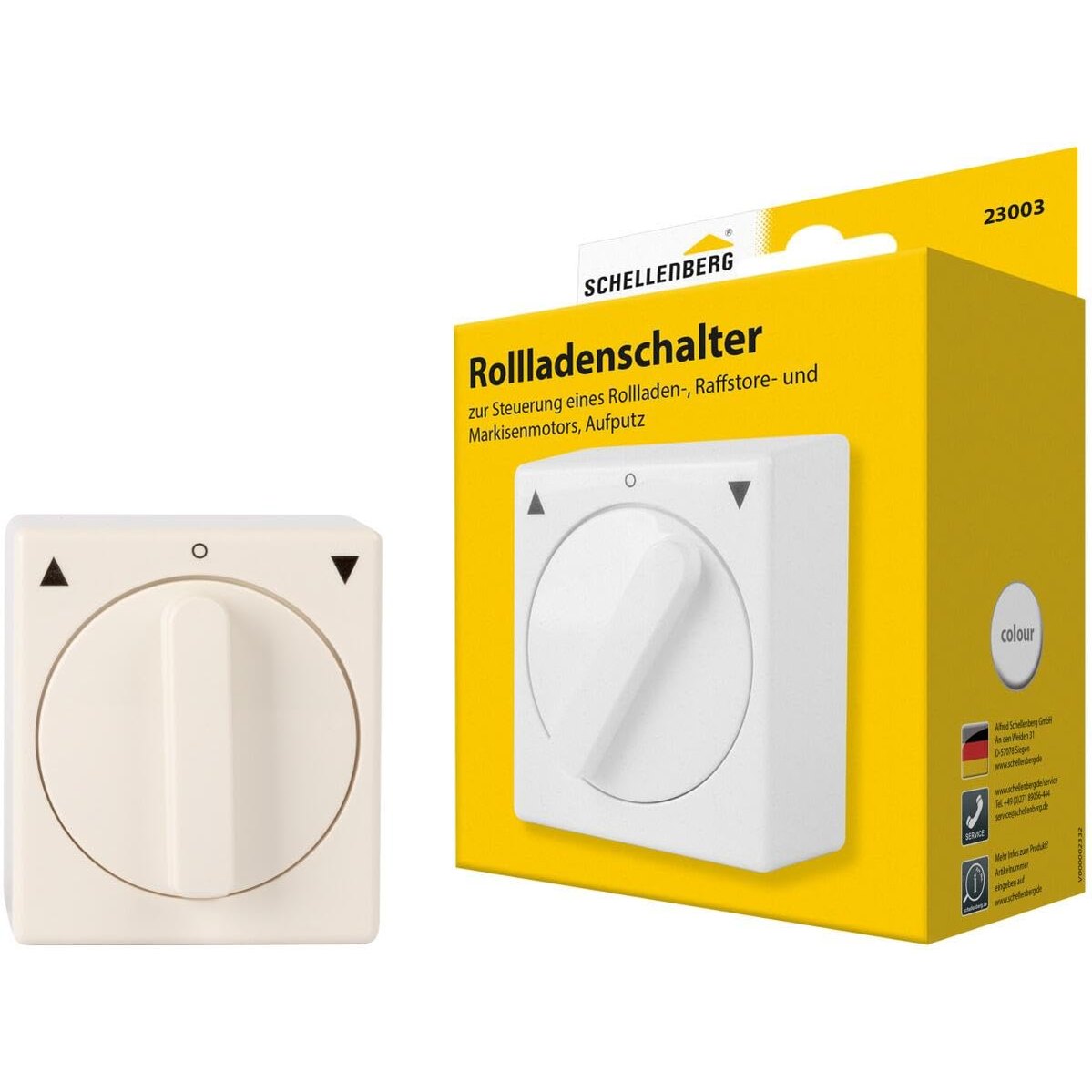 335377 - SCHELLENBERG 23003 Çelës me buton, çelës për qepena rul i montuar në sipërfaqe, 5 pole lidhjeje, i bardhë
