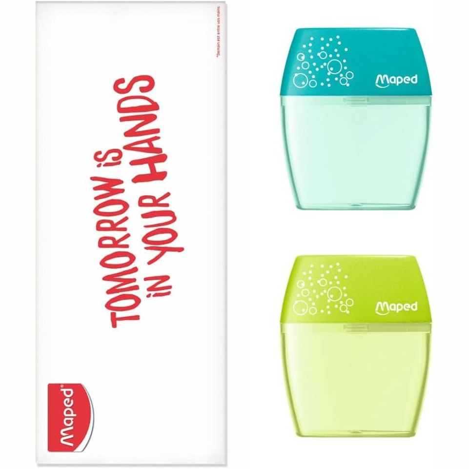 305628 - MAPED Pako me 2 Mprehëse Lapsash Shaker - 2 Vrima dhe Rezervuar Transparent - Blu dhe Jeshile