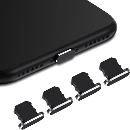 258254 - Pako me 4 tapa kundër pluhurit për iPhone, të pajtueshme me iPhone 11, 12, Pro, 8 Plus, iPad Mini/Air, ngjyra: e zezë