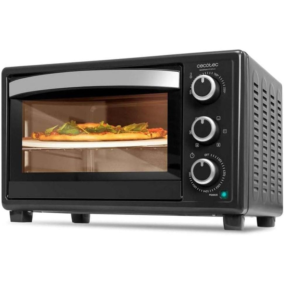 288261 - CECOTEC Furrë Countertop për Pica Bake&Toast 2600, 26 L, 1500 W, e Zezë, me gurin e picës Pietra, 6 funksione, tavë thërrimesh