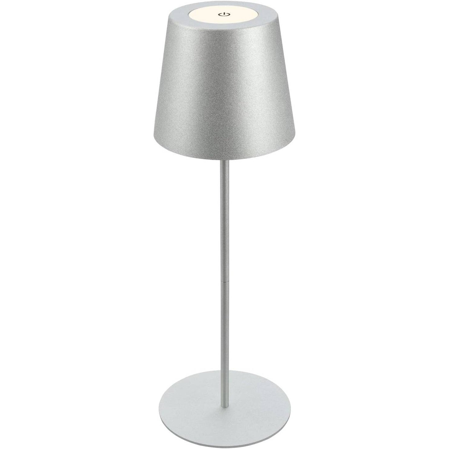 187783 - BRILONER - Llambë Tavoline LED pa Tel 36x10.5cm, me Prekje, Rikarikueshme, Funksionon me Bateri, Rregullueshme në Lartësi, Errësueshme, USB-C, e Përshtatshme për Komodinë ose si Llambë Leximi, Argjendtë