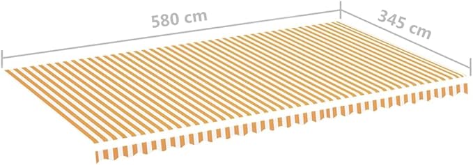 151391 - Mbulesë për Tenda vidaXL 6 x 3.5 m – Pëlhurë Rezistente ndaj Ujit me Valancë, Ngjyrë Verdhë & Bardhë
