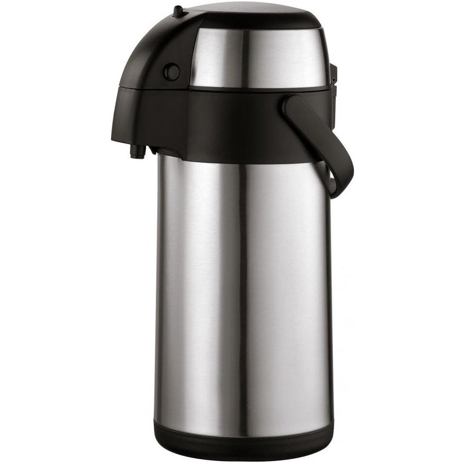 227063 - AXENTIA Airpot Argjendi, Enë me Pompë Çelik Inox, Enë e Izoluar me Mure të Dyfishta, Vëllimi: 3 L, Dimensionet: 15 x 15 x 35 cm