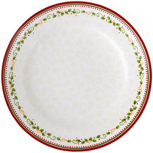 209214 - VILLEROY & BOCH Pjatë Darke Winter Bakery Delight Shooting Star, 27cm, Porcelan Premium, e Bardhë/e Kuqe/Bezhë