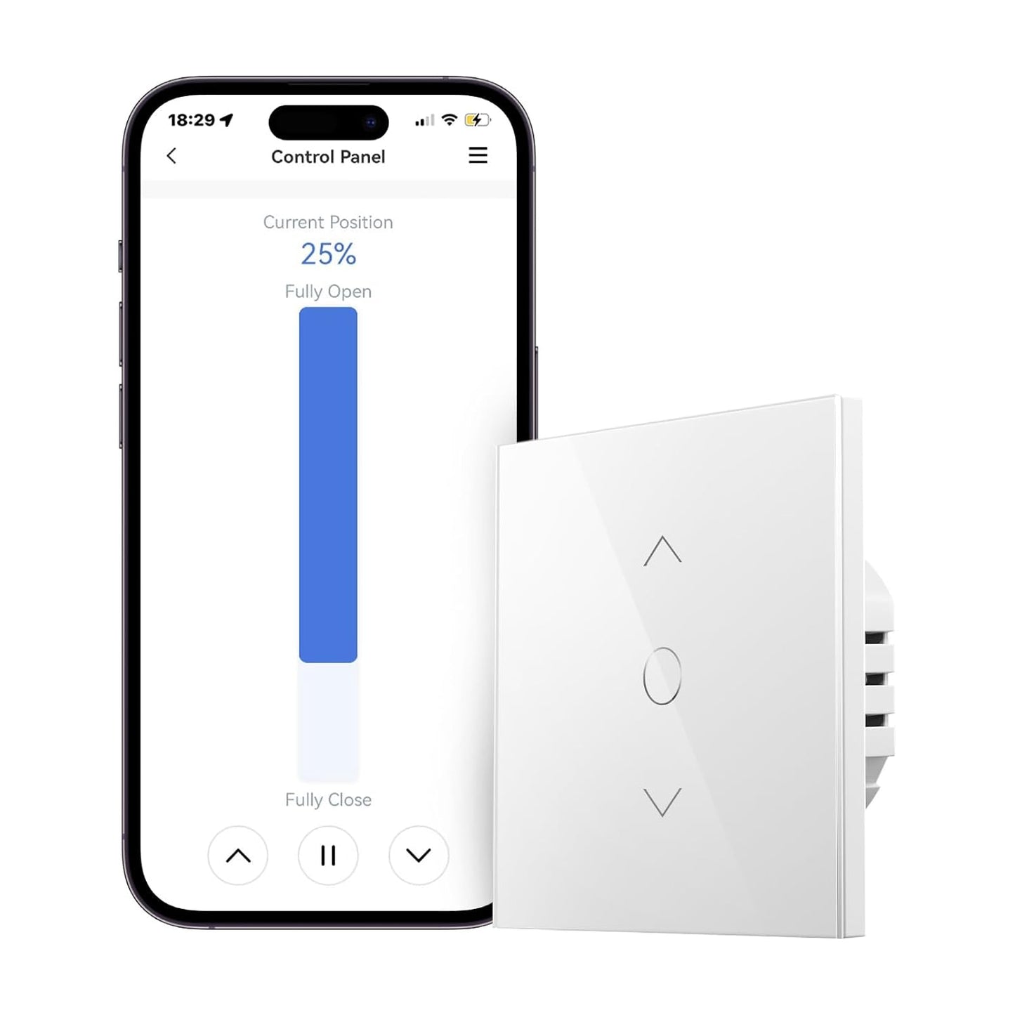 322416 - MEROSS Ndërprerës Grilë WiFi (KËRKOHET TELI NEUTRAL), Ndërprerës Perdeje me Prekje, Pajtueshëm me Alexa, Google Home dhe SmartThings
