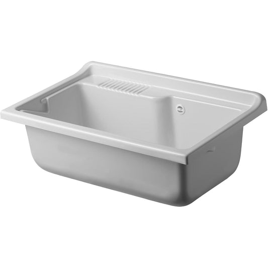 231100 - NEGRARI Vaskë rrëshire PP për lavaman, Gjatësia 80 x Gjerësia 50 x Lartësia 30 cm, e bardhë, rezistente ndaj lagështirës dhe acideve, komplet kullimi i përfshirë, për përdorim të brendshëm dhe të jashtëm