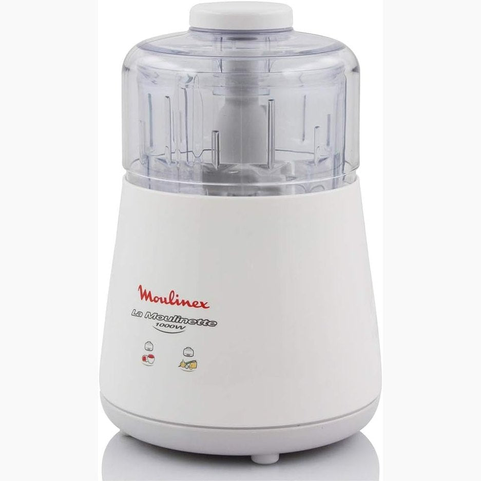 277379 - MOULINEX Makinë Elektrike për Prerje Ushqimi, 1000W, për mish, perime, erëza, hudhër, qepë, fruta të thara, prodhuar në Francë, La Moulinette, E Bardhë DPA141