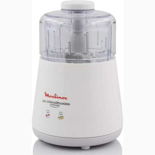 277379 - MOULINEX Makinë Elektrike për Prerje Ushqimi, 1000W, për mish, perime, erëza, hudhër, qepë, fruta të thara, prodhuar në Francë, La Moulinette, E Bardhë DPA141