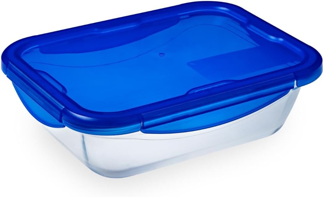 262810 - PYREX Enë qelqi drejtkëndëshe Cook & Go me kapak hermetik Ø 24 cm, për furrë