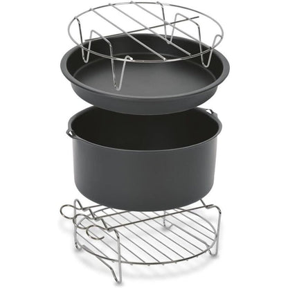 277488 - TEFAL Set aksesorësh XA1130 Easy Fry XXL - Përshtatet për brumë pice, shishka, mbështetëse metalike, Diametër 20 cm, Përshtatet Easy Fry EY701D dhe EY8018/EY801D