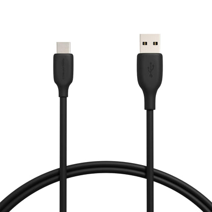 320621 - AMAZON BASICS Kabllo karikimi të shpejtë USB-C në USB-A 2.0, shpejtësi 480 Mbps, i çertifikuar USB-IF, për Apple iPhone 16/15, iPad, Samsung Galaxy, 0.9 m, i zi