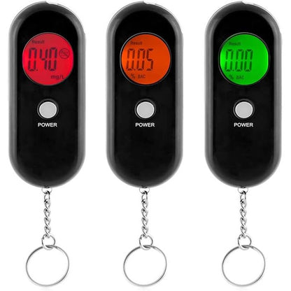 335074 - INNOVAGOODS Alkomates Portativ Parandalon Tepricën e Alkoolit, I Lehtë, Ndriçim me 3 Ngjyra, I Zi, Material ABS