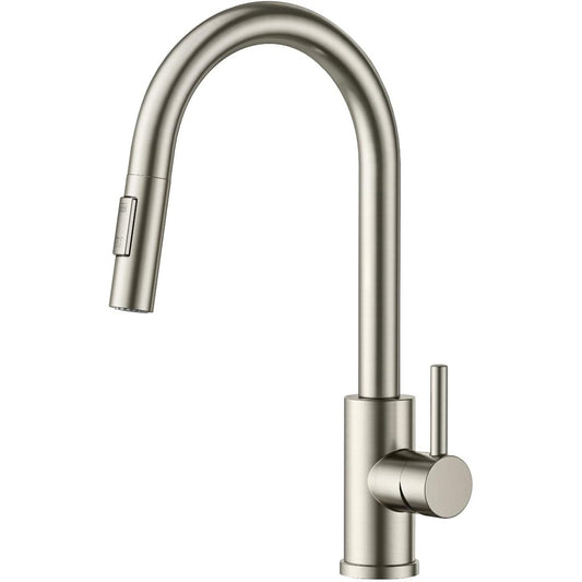 163396 - FORIOUS Rubinet Lavamani Kuzhine, Rubinet Përzierës me Spërkatje të Tërheqshme, Çelik Inoks, Levë e Vetme, Rrotullimi 360°, Presioni i Lartë