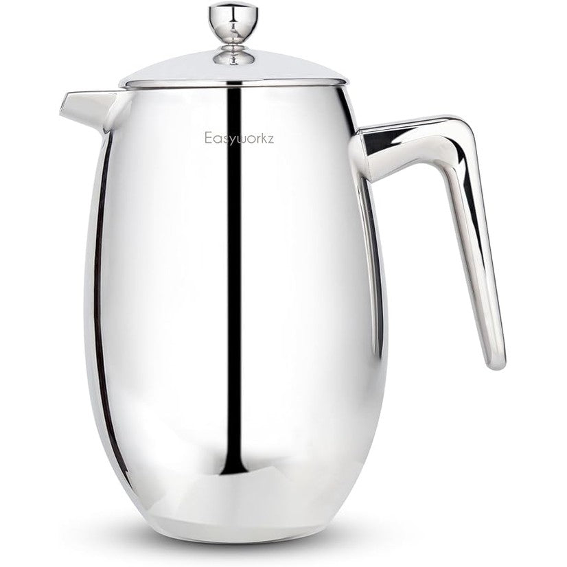 141863 - Easyworkz Nando French Press - Cafetera térmica con aislamiento de doble pared de 34 onzas, cafetera de acero inoxidable 304