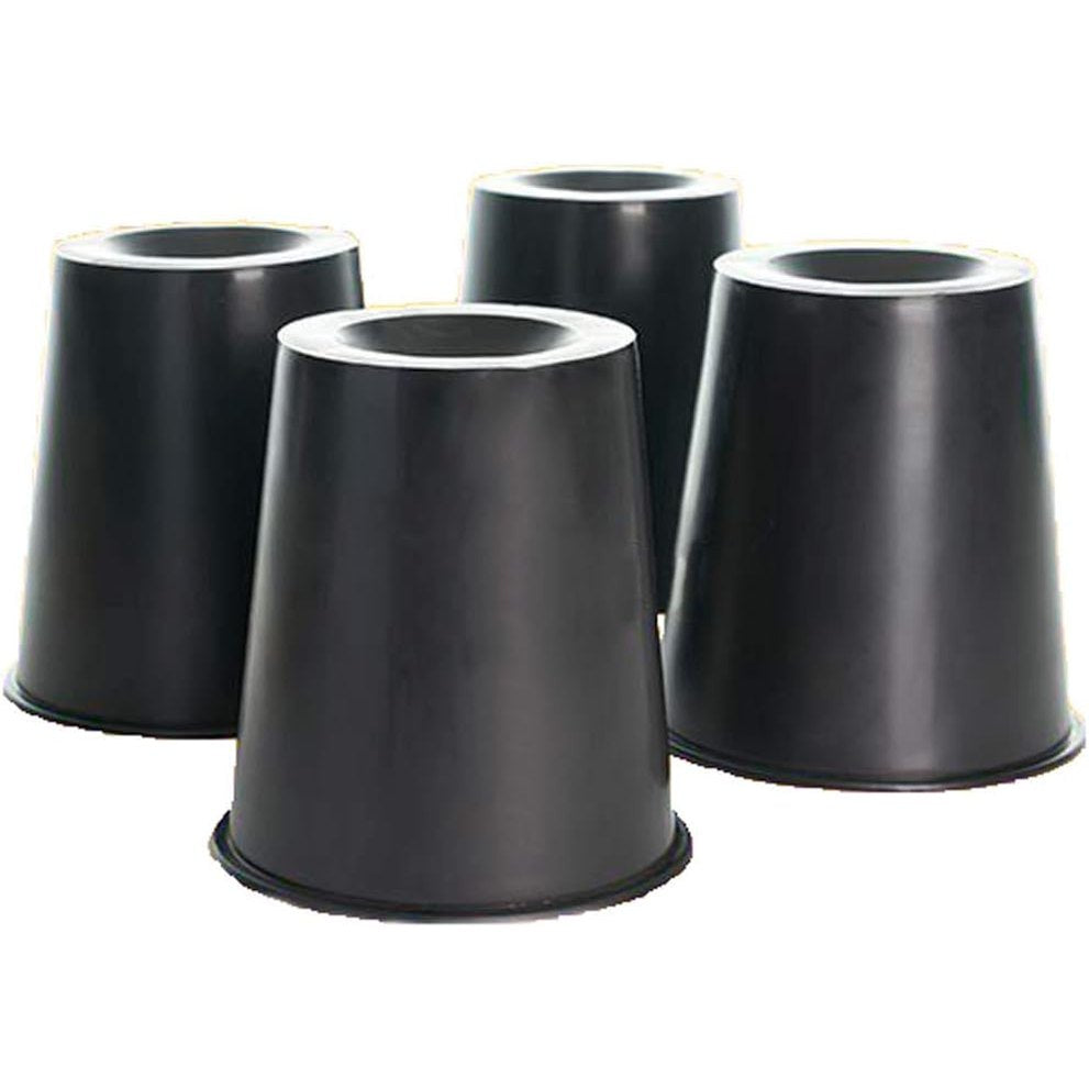 293224 - MOBICLINIC Këmbë Shtrati, Set me 4 Këmbë Ngritëse, 15 x 7 cm, Mbulesa Anti-Rrëshqitëse, Pesha Maksimale 220 kg, E Zezë