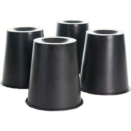293224 - MOBICLINIC Këmbë Shtrati, Set me 4 Këmbë Ngritëse, 15 x 7 cm, Mbulesa Anti-Rrëshqitëse, Pesha Maksimale 220 kg, E Zezë
