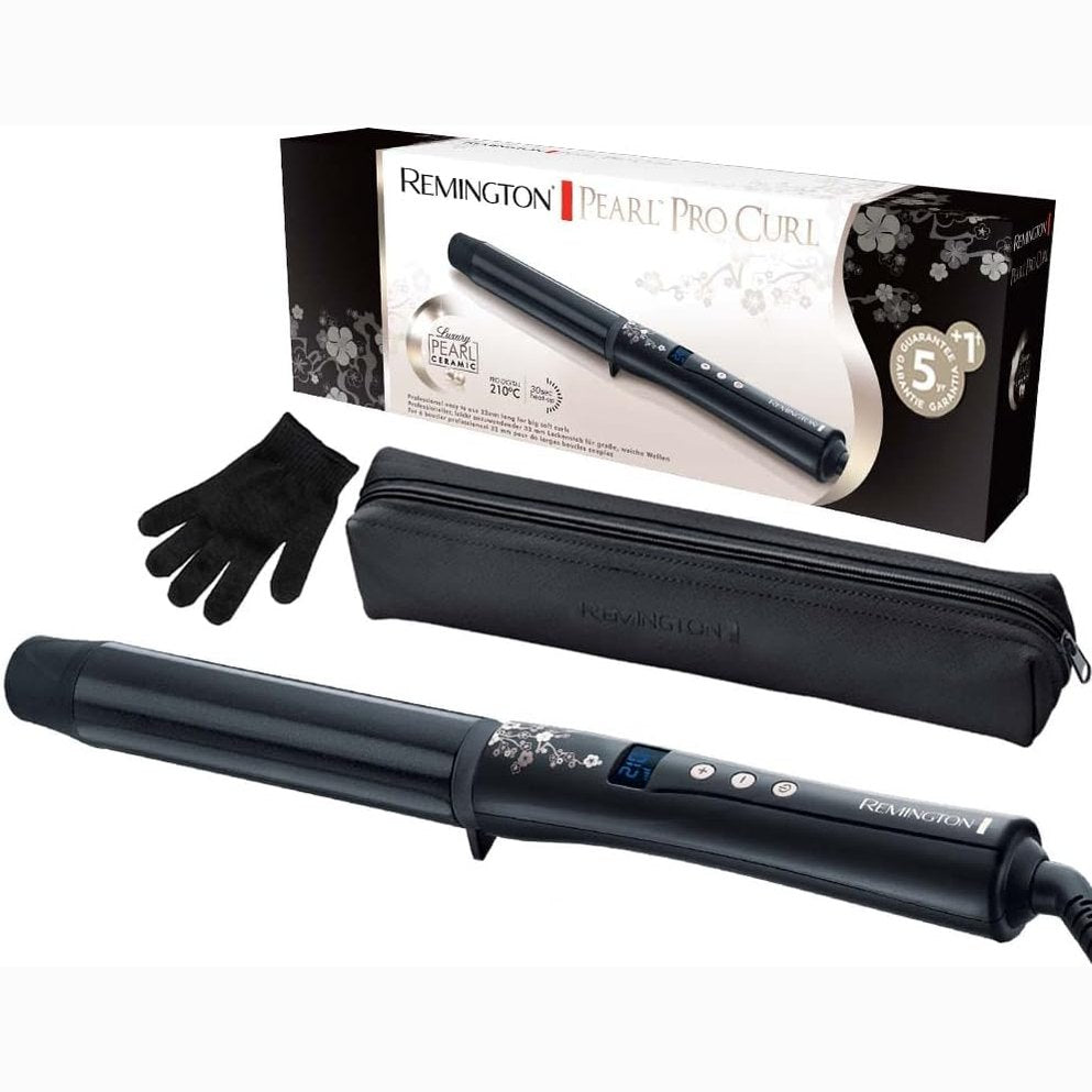 275267 - REMINGTON Hekur kaçurrelash për kaçurrela të mëdha CI9533, veshje qeramike me perla të vërteta, ekran LCD 130-210°C, përfshirë dorezën e nxehtësisë