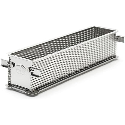 183176 - DE BUYER - Forma Drejtkëndëshe e Palosshme 'GEOFORME' me Mentesha nga Çelik Inox i Shpuar, Madhësi 24 x 5 x 6 cm - Gri