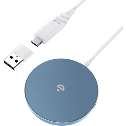 266948 - Karikues Magnetik Mag-Safe për iPhone, Karikim Pa Tel më i Shpejtë se Stacioni Origjinal i Karikimit Induktiv për iPhone 12/13/14/15, Mbështjellës Karikimi Pa Tel, Blu