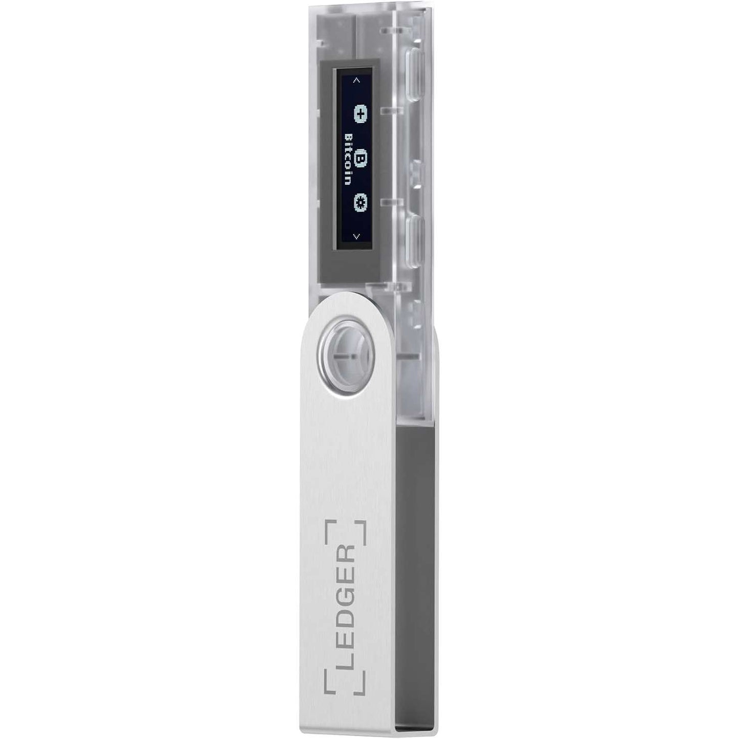 273825 - LEDGER NANO S – Portofol Pajisjesh Kripto (Transparent) – Kapacitet: N/A, Material: N/A