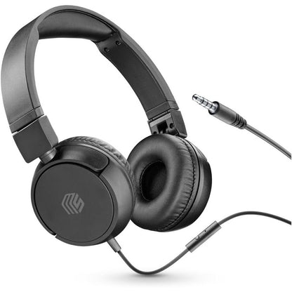 296233 - MUSICSOUNDFULLCK - Kufje me Tel Music Sound Basic, Kufje të Palosshme në Vesh me Kabllo 1.2 m që Nuk Ngatërrohet dhe Mikrofon të Integruar - Lidhës Jack 3.5 mm - E Zezë