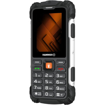 292634 - Hammer H Forge Telefon celular për përdorim në natyrë (i zhbllokuar), bateri 2300mAh, 32GB, ekran TFT 2.4", butona të mëdhenj, dritë dore, kamerë 2MP, radio FM, USB-C, dy karta SIM, IP68/MIL-STD-810H, i zi