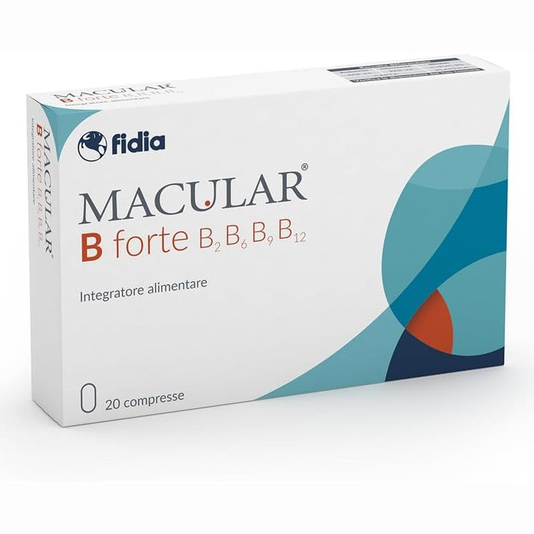 311616 - FIDIA FARMACEUTICI - MACULAR B FORTE, 20 tableta shtesë ushqimore me vitaminë B2, B6, B9, B12, vitaminë E, zink, bakër, selen, luteinë, zeaksantinë, acid folik dhe xhinko biloba