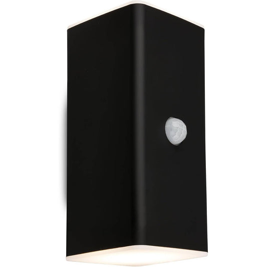 208392 - BRILONER - Llambë muri LED e rikarikueshme me detektor lëvizjeje, sensor muzgu, kohëmatës 20-sekondësh, 15.5 x 6.5 x 8.5 cm (L x G x Th), e zezë